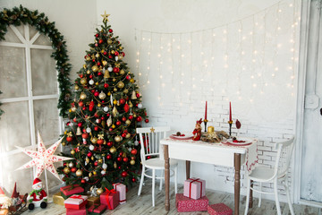 Design room with a Christmas fir
