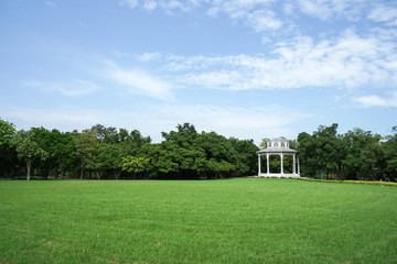 British pavilion in the green park with blue sky