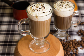 Coffee ice cream and grains