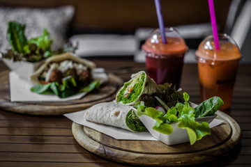 Vegetable burrito, vegetarianism, healthy food, clarification of an organism, weight loss, healthy nutrition

