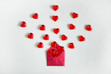 valentine's day background, red envelope