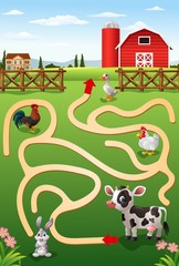 Naklejka premium Help the cow to find the farm 