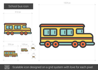 School bus line icon.