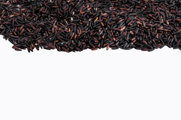 Closeup of raw purple Riceberry rice