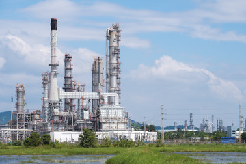 Oil Refinery factory close up, Petroleum, petrochemical plant