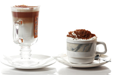 Cappuccino and latte coffee