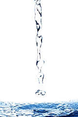 Water spurt against white