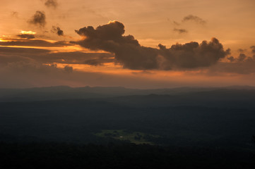 Beautiful sky at top view mountain in evening ,Khao Yai National