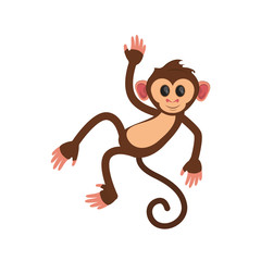 Monkey cartoon icon. Animal wildlife ape and primate theme. Isolated design. Vector illustration