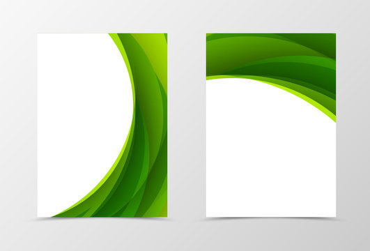 Abstract green wave. Bright green ribbon on white background