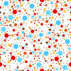 Vector illustration abstract geometric dotted seamless pattern