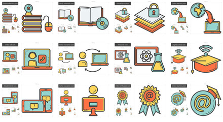 Education line icon set.