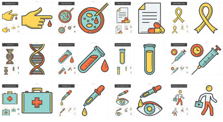 Medicine line icon set.