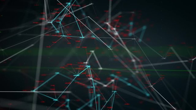 The three-dimensional network topology infographics with ip addresses loop