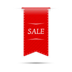 Discount price tags. Red vector sticker on a white background.