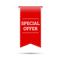 Special offer. Red vector sticker on a white background.