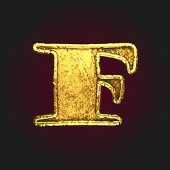 f vector golden letter