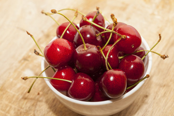 maroon ripe cherries