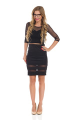 Smiling Elegant Woman In Glasses