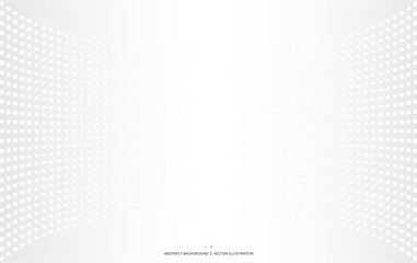white & grey abstract dots perspective background