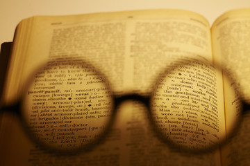 ラウンド・フレームの老眼鏡とチェコ語の辞書　その1