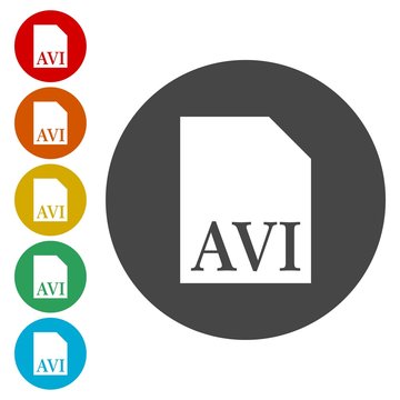 AVI file icons set 