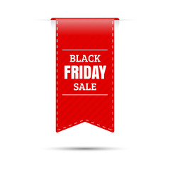 Black friday sale. Red vector sticker on a white background.