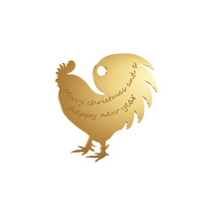 golden rooster on a white background