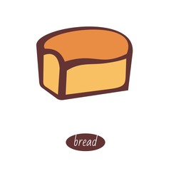 Vector bread loaf. Isolated on white background. Modern flat icon for business / marketing / internet / trade. Vector illustration.