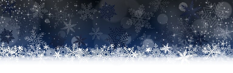 Banner Christmas decorations. Night Blue