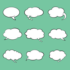 Set of blank comic style speech bubbles.  Vector illustration
