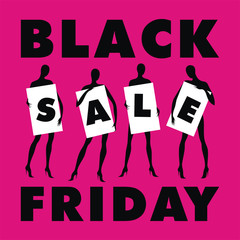 Black Friday banner with the image of the mannequins.