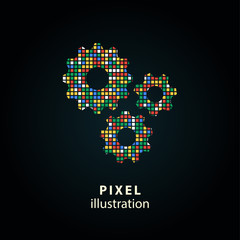 Settings - pixel illustration.