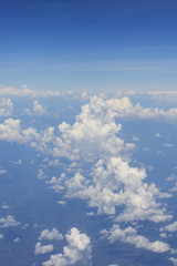 Cloud scape on a plane