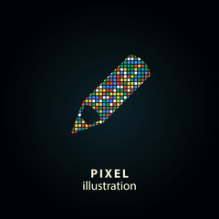 Pen - pixel illustration.
