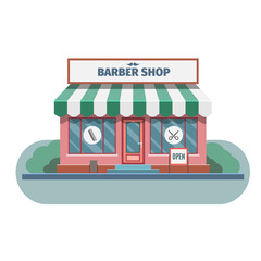 Obraz premium Barber shop in town vector.