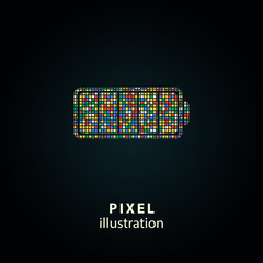 Battery - pixel illustration.