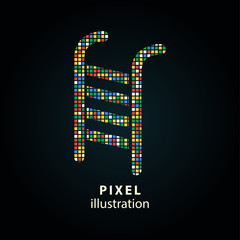 Ladder - pixel illustration.