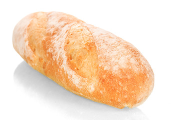 White long loaf closeup isolated.