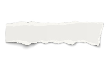 Vector oblong paper tear with soft shadow isolated