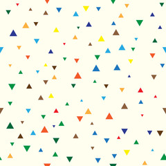Seamless pattern with random triangles. Festive repeating geometric tiles. Modern stylish texture for paper or fabric. Simple design in hipster style. Vector