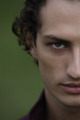 Fototapeta premium Close up of young man's face