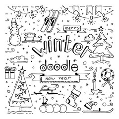 Winter doodle collection