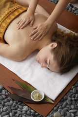 woman receiving massage