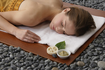 woman awaiting spa treatment