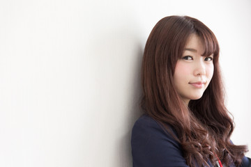 Fototapeta premium OLポートレート・白バック