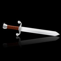 Dagger on black background