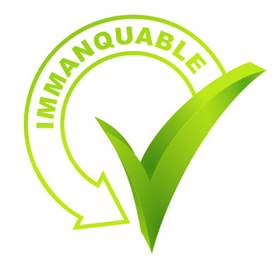 immanquable sur symbole valid&eacute; vert