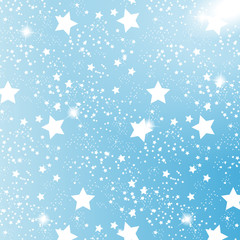 Starry Sky on Blue Background. Vector Illustration.