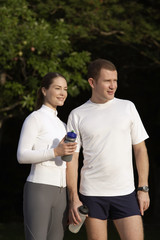 Couple on athletic walk